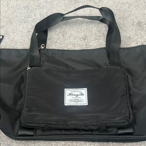 Black tote bag that’s foldable size large